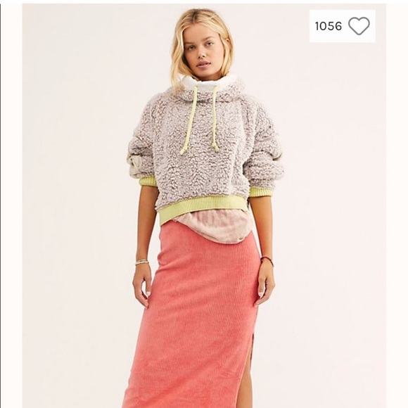 FP FREE PEOPLE BRAND STRETCH BOHO FLEECE PULLOVER SHERPA JACKET SWEATSHIRT TOP M - Picture 9 of 17